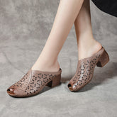 Women's Thick High-heeled Outdoor Retro Comfortable Fish Heels